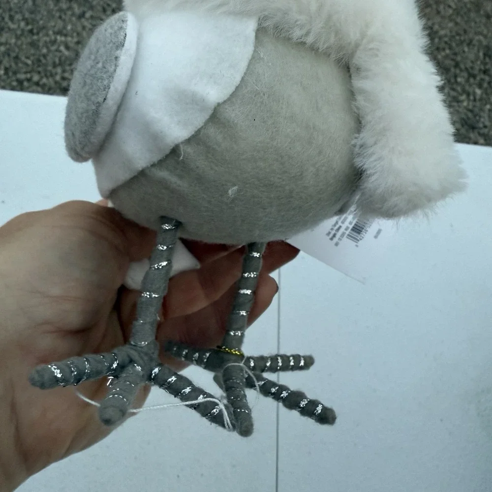 2020 Target Wondershop‎ Featherly Friends Figurine White Fabric Bird Sorrel